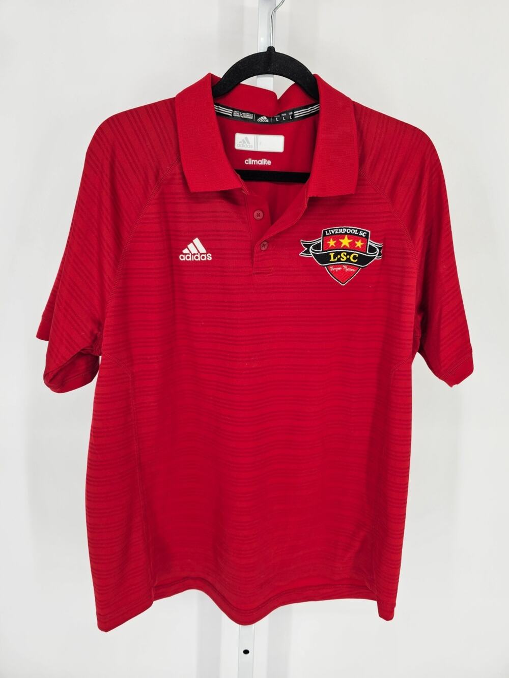 Adidas Mens Sz L Liverpool Soccer Futbol Jersey Polo Shirt Red